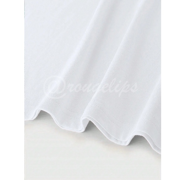 White Oversized Tee Crewneck Short Sleeve Printed Palm Tree - Picture 6 of 8